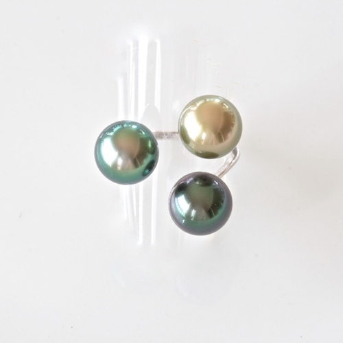 bague or 3 perles bague or 3 perles